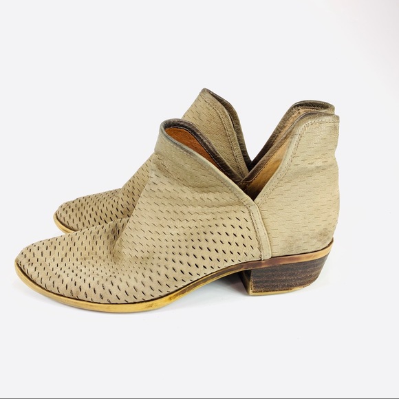 Lucky Brand Booties Taupe Leather Mesh Size 10 - Picture 2 of 7